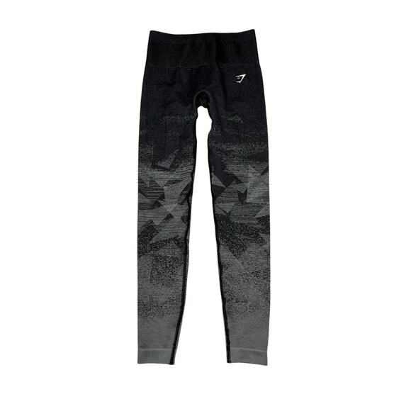 Gymshark Seamless Mid Rise 7/8 Length Leggings Ombre Gray Black Womens XS - Picture 1 of 7
